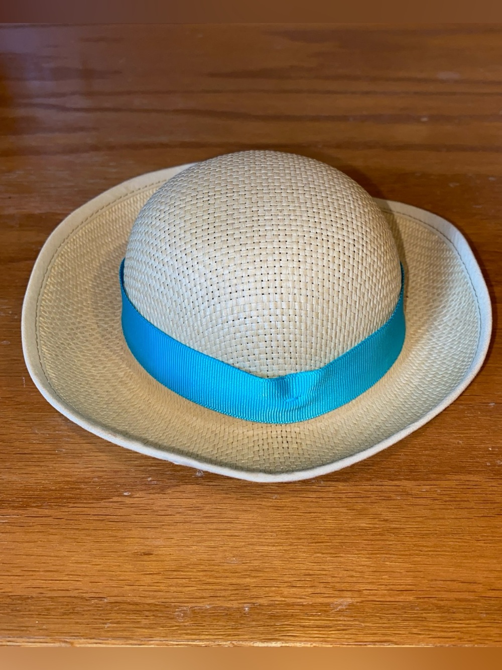American Girl Doll Straw Hat w Blue Ribbon Samantha Bicycling Outfit BeForever